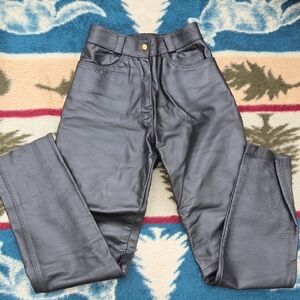 Protech GENUINE  BLACK LEATHER Pants